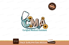 C M A stethoscope sunflowers leopard print image Product Image 1