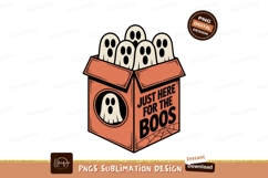 Orange box with ghosts and text halloween white Product Image 1