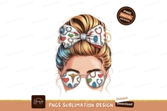 Nurse messy bun with medical symbols image Product Image 1