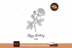Blooming rose with buds and leaves SUBLIMATION flower Product Image 1