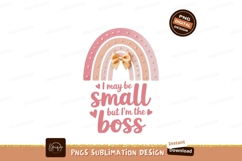 Pink peach rainbow with bow and boss text image Product Image 1
