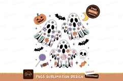 Floral ghosts bats pumpkin moon candy skull halloween Product Image 1