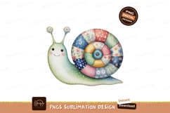 Whimsical patchwork snail with floral patterns cute Product Image 1
