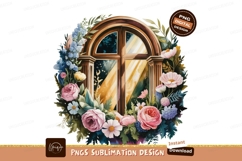 Floral Window Vignette flowers roses Product Image 1