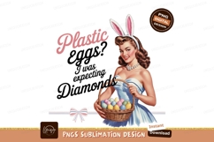 Easter bunny girl holding basket pinup retro Product Image 1
