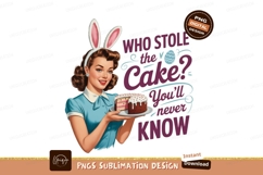 Woman bunny ears holding cake image Product Image 1