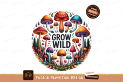 Colorful Mushrooms Grow Wild Design nature forest Product Image 1