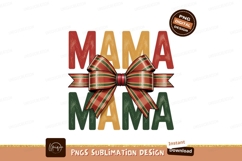 Mama with festive plaid bow ribbon Product Image 1