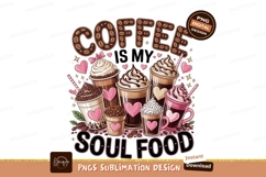 Coffee drinks with hearts and text pink brown Product Image 1