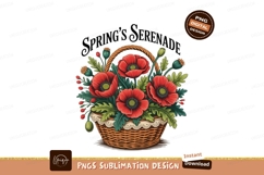 Red Poppies Basket Floral Arrangement green Product Image 1