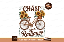 Brown bicycle sunflowers chase radiance basket vintage Product Image 1