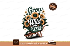 Wheelbarrow overflowing with sunflowers SUBLIMATION Product Image 1