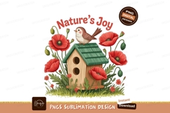 Birdhouse poppies garden green Product Image 1