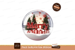 Festive snow globe with merry Christmas scene trees Product Image 1
