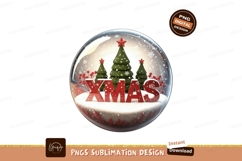 Festive Christmas scene inside glass sphere trees snow Product Image 1