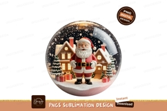 Santa Claus snow globe with houses and trees christmas Product Image 1
