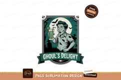 Vampire drinking red punch blood Zombie holding green drink Product Image 1