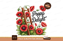 Red Poppies Wooden Ladder Floral Design nature garden Product Image 1