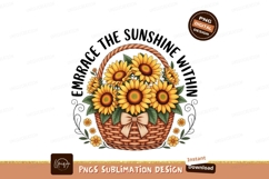 Sunflower basket with bow and quote sunflowers yellow Product Image 1
