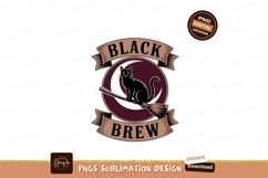 Black cat on broom with moon brew Product Image 1