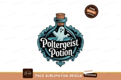 Ghostly potion bottle with swirling design cork blue Product Image 1