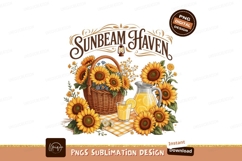Sunflowers lemonade basket pitcher glass Product Image 1