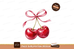 Red cherries with pink ribbon image Product Image 1