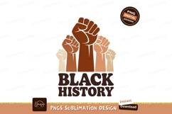 Raised fists diverse skin tones black history SUBLIMATION Product Image 1