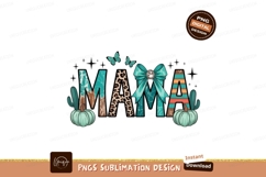 Mama text with pumpkins and butterflies graphic sublimation Product Image 1