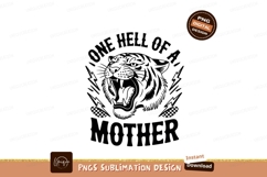 Tiger roaring with lightning and checkered flags image Product Image 1