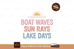 Boat waves sun rays lake days image Product Image 1
