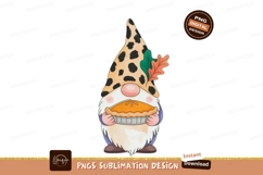 Gnome holding pumpkin autumn leaf fall Product Image 1