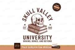 Skull books university emblem SUBLIMATION Product Image 1
