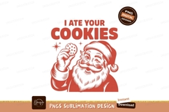 Santa eating cookie festive holiday greeting claus Product Image 1