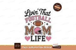 Livin That Football Mom Life Glitter pink Product Image 1