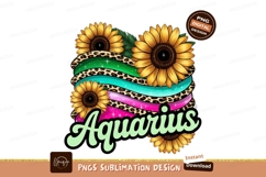 Aquarius sunflowers leopard print stripes image Product Image 1