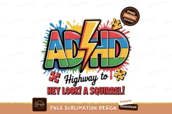 Colorful A D H D Lightning Bolt Puzzle Design ADHD Product Image 1