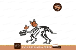 Dinosaur skeleton orange butterflies butterfly black Product Image 1