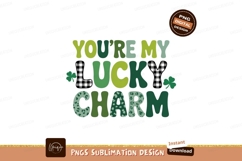 Lucky Charm Clover Text Design shamrock green Product Image 1