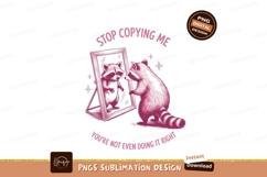 Raccoon looking in mirror pink black Product Image 1