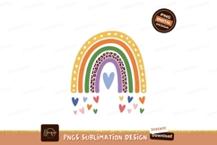 Colorful rainbow with heart accents hearts yellow Product Image 1