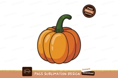 Orange pumpkin with green stem gourd Product Image 1