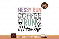 Messy bun coffee run text Product Image 1