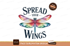 Colorful dragonfly spread wings insect rainbow Product Image 1