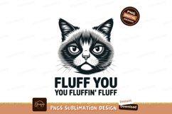Fluffy cat face with text feline animal Product Image 1