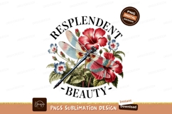 Dragonfly hibiscus floral art nature insect Product Image 1