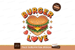 Heart shaped burger with love text food fast Product Image 1