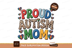 Proud autism mom colorful hearts puzzle Product Image 1