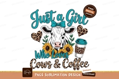 Cow girl sunflowers coffee leopard image Product Image 1
