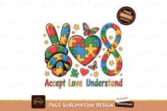 Colorful puzzle peace heart infinity butterflies autism Product Image 1
